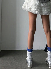 Aiertu Korean Style Summer New Academy Style White Cake Shorts Lace Sweet Cool Girl High Waist Slimming Fluffy Short Skirts for Women Aiertu