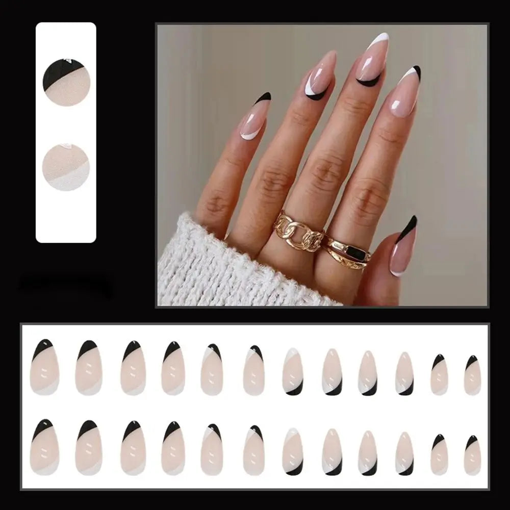 Aiertu 24pcs/Box Ballerina Nail Tip Purple with Design Manicure Patches Fresh Floral Almond False Nails Press on Med Nails Detachable Aiertu