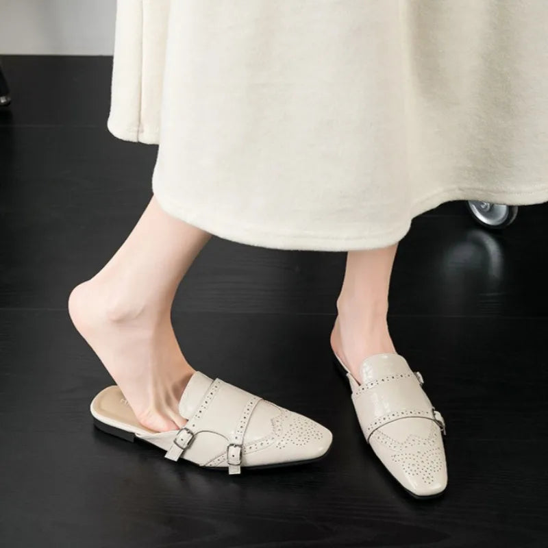 AIERTU  -  New Retro Women's Shoes Exquisite Britain Mueller Slippers for Woman Fashion Vacation Casual Shoes Designer Shoes Zapatos Mujer Aiertu