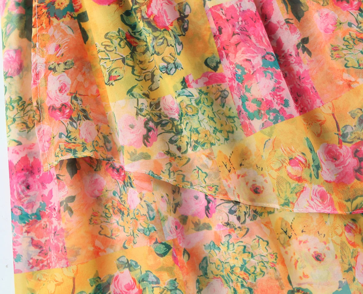 AIERTU  -  Summer Women Multicolor Floral Print Sling Short Dresses  Sexy Sleeveless Female Holiday Boho Beach Robe Aiertu