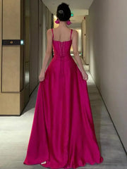 Aiertu Summer Rose Red Elegant Spaghetti Strap Women Bandage Long Dress Sexy Vintage Prom Evening Party Dress Fashion Vestidos Robe New Aiertu