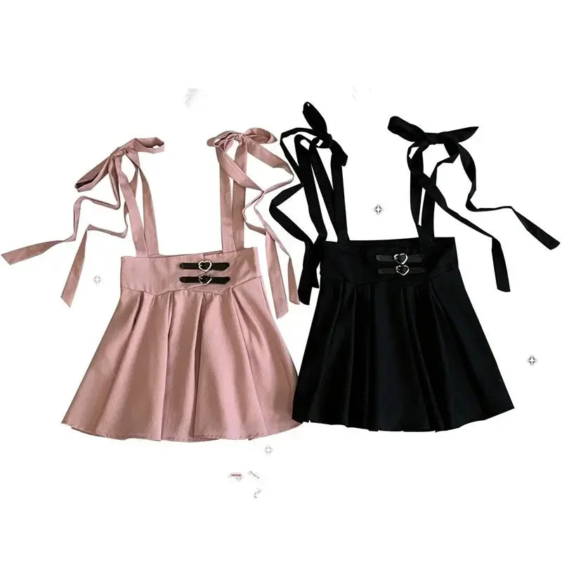 Aiertu Japanese Lolita High Waist Mini Suspender Skirt Y2k Aesthetic Sweet Women Solid Streetwear Gothic Jk Saia Feminina Harajuku Jupe Aiertu