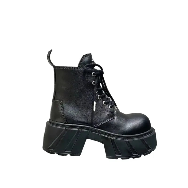 AIERTU  -  New Retro Women's Shoes Fashion Platform Motorcycle Boots for Woman Exquisite Round Head Ankle Boots Designer Shoes Botas Mujer Aiertu