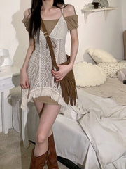 Aiertu Korean Fashion 2 Piece Dress Set Women Pure Color Y2k Mini Dress Elegant Casual Short Party Dress Office Lady Summer Slim Aiertu
