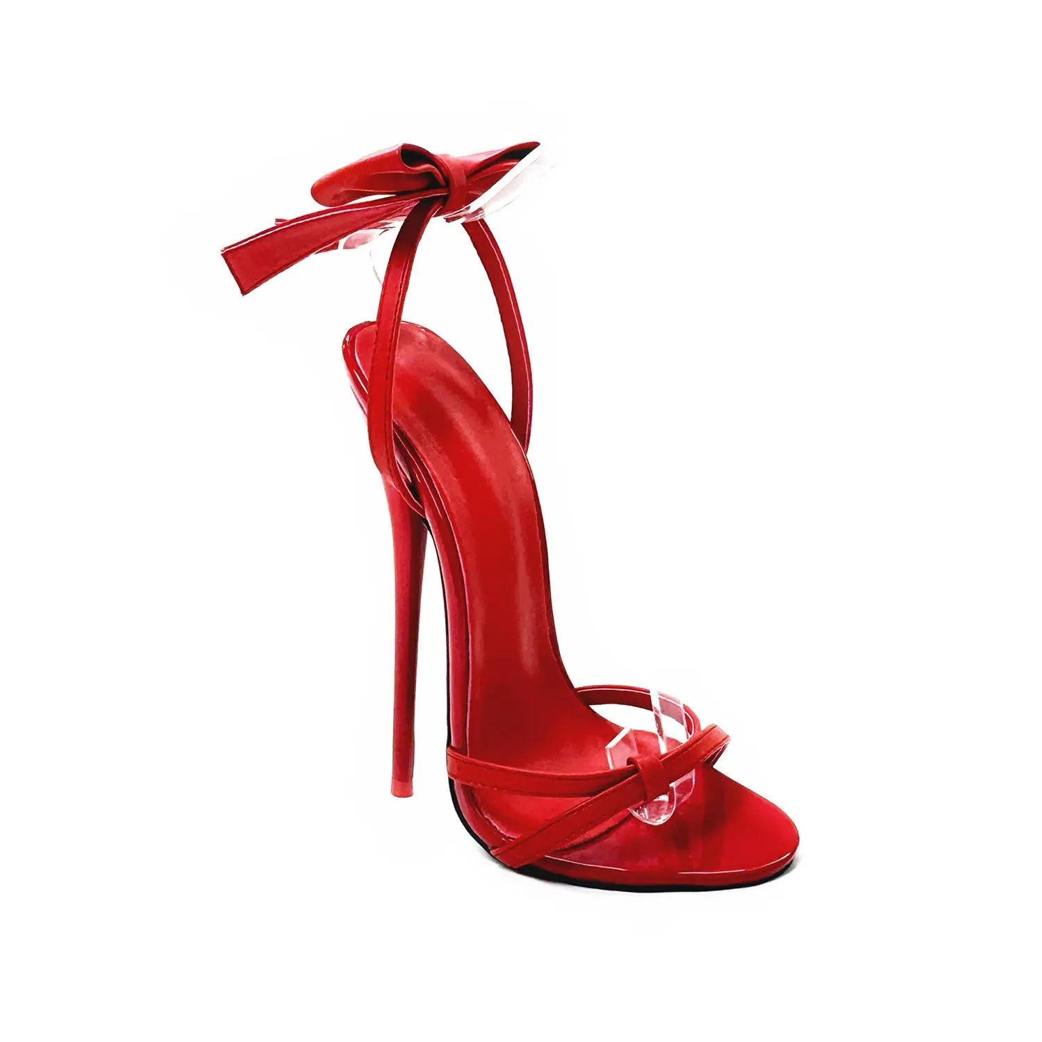 AIERTU  -  Sexy Strappy High Heels Elegant Bowknot Stiletto Sandals Exquisite Open Toe Party Wedding Shoes Plus Size Aiertu