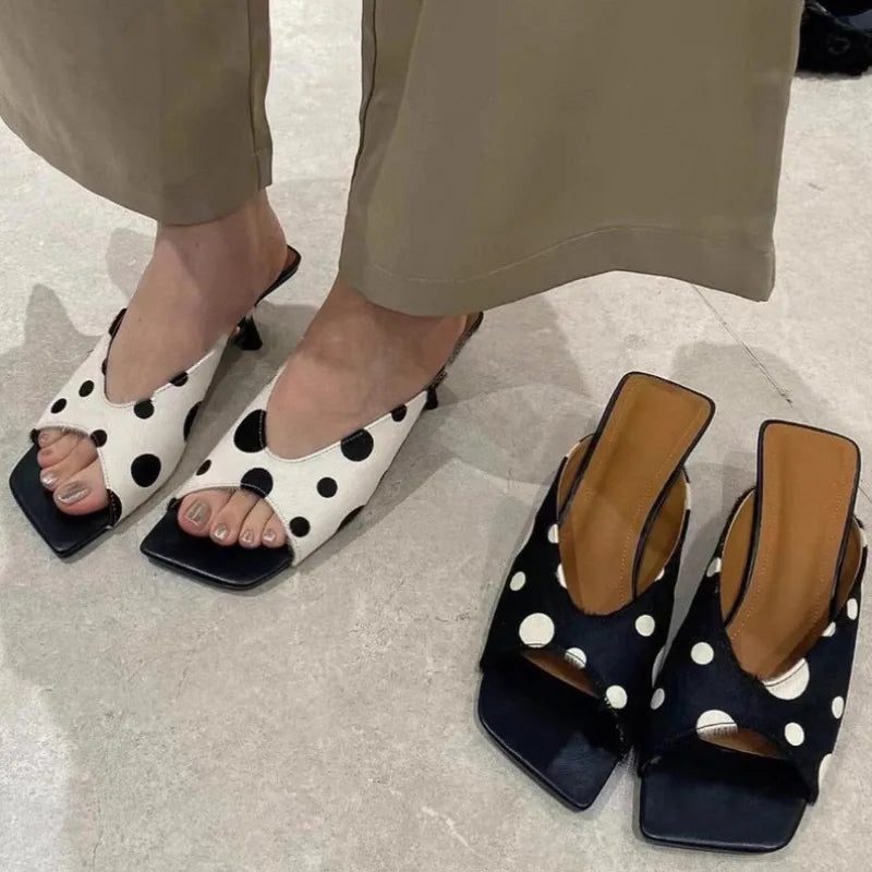 AIERTU  -  Retro Women's Shoes Luxury True Fur High Heeled Sandals for Woman Fashion Model Casual Shoes Designer Shoes Sandalias De Mujer Aiertu