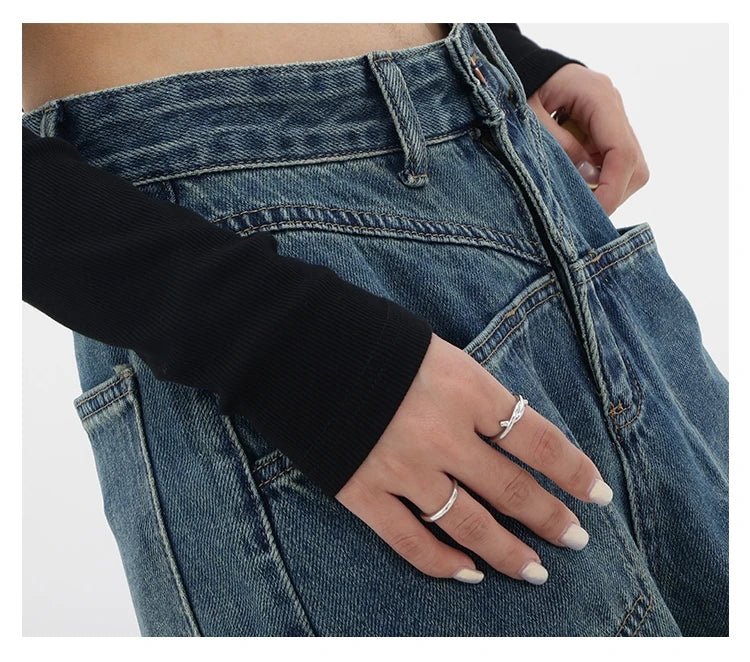 Aiertu Baddie Baggy Wide Leg Boyfriend Jeans Aiertu