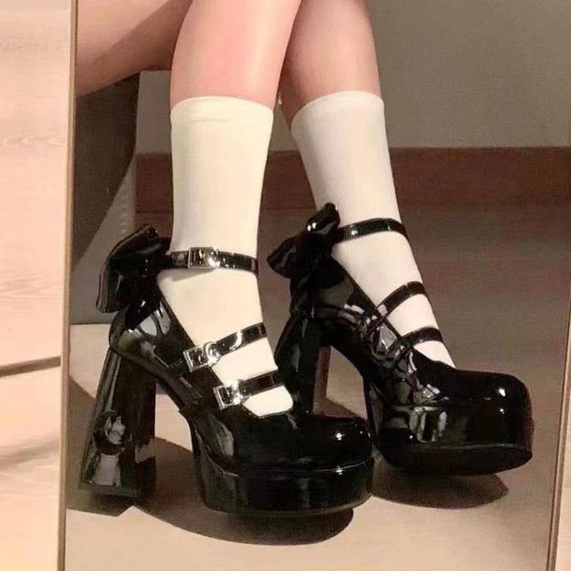 Aiertu - Celestial Starlit Goth  Shoes Dark Academia Kawaii Academia Y2K Cottagecore Coquette Fairycore Dollette Princesscore Aiertu