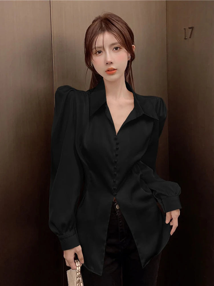 Aiertu Office Ladies Blazer Jacket Women Turn Down Collar Single Breasted Korean Casual White Vintage Outerwear Stylish Tops Aiertu