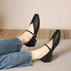 Aiertu Woman Spring Casual Square Toe Low Soft Soled Shoes Lolita Ballerina Red Flats Female Elegant French Retro Buckle Mary Janes Aiertu