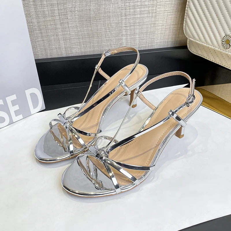 AIERTU  -  Summer New One-word Buckle Temperament High Heels Women's Stiletto Strap Sandals Aiertu