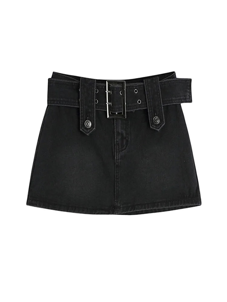 Aiertu Women Denim Shorts Skirt Vintage Streetwear A-line Jeans Skirts Casual All Match Female Slim Package Hip Mini Skirt Summer Aiertu