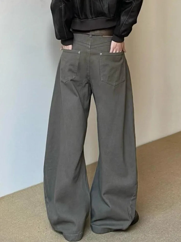 AIERTU  -  Vintage Wide Leg Pants Women's Clothes Streetwear Fashion Y2k Jeans New Bottoms Casual Denim Trousers Korean Pantalon Femme Aiertu