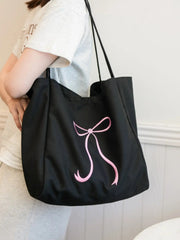 AIERTU  -  Korean Butterfly Bow Large Capacity Canvas Bag for Women New Fashionable Summer Student Class Commuting Tote Bags Aiertu