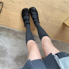 Aiertu Back  to school Designer Split Toe Flats Shoes Buckle Strap Women Comfort Bottom Ballerina Shoes Soft Leather Solid Outdoor Footwear Aiertu