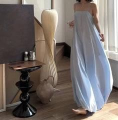 AIERTU  -  Nightdress Women's Long Dress Women's New Simple Design Sense Oversized Skirt Three-dimensional Pleated Bud Dress Aiertu