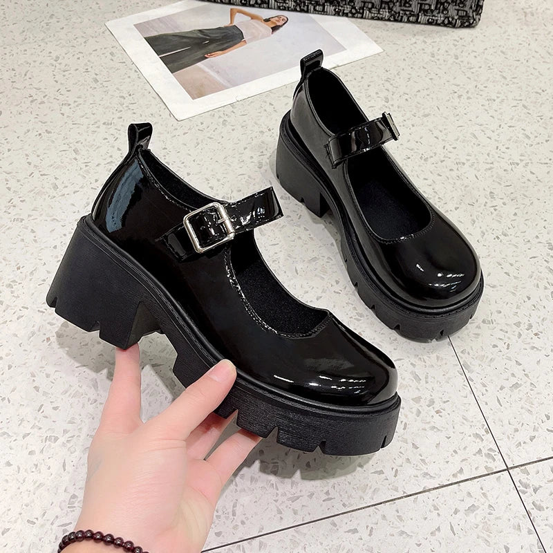 Aiertu Shoes Platform Shoes Heels  Women Japanese Style Vintage Pumps for Women College Student Women's Shoes Aiertu
