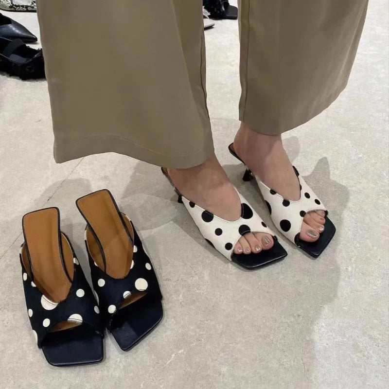 AIERTU  -  Retro Women's Shoes Luxury True Fur High Heeled Sandals for Woman Fashion Model Casual Shoes Designer Shoes Sandalias De Mujer Aiertu