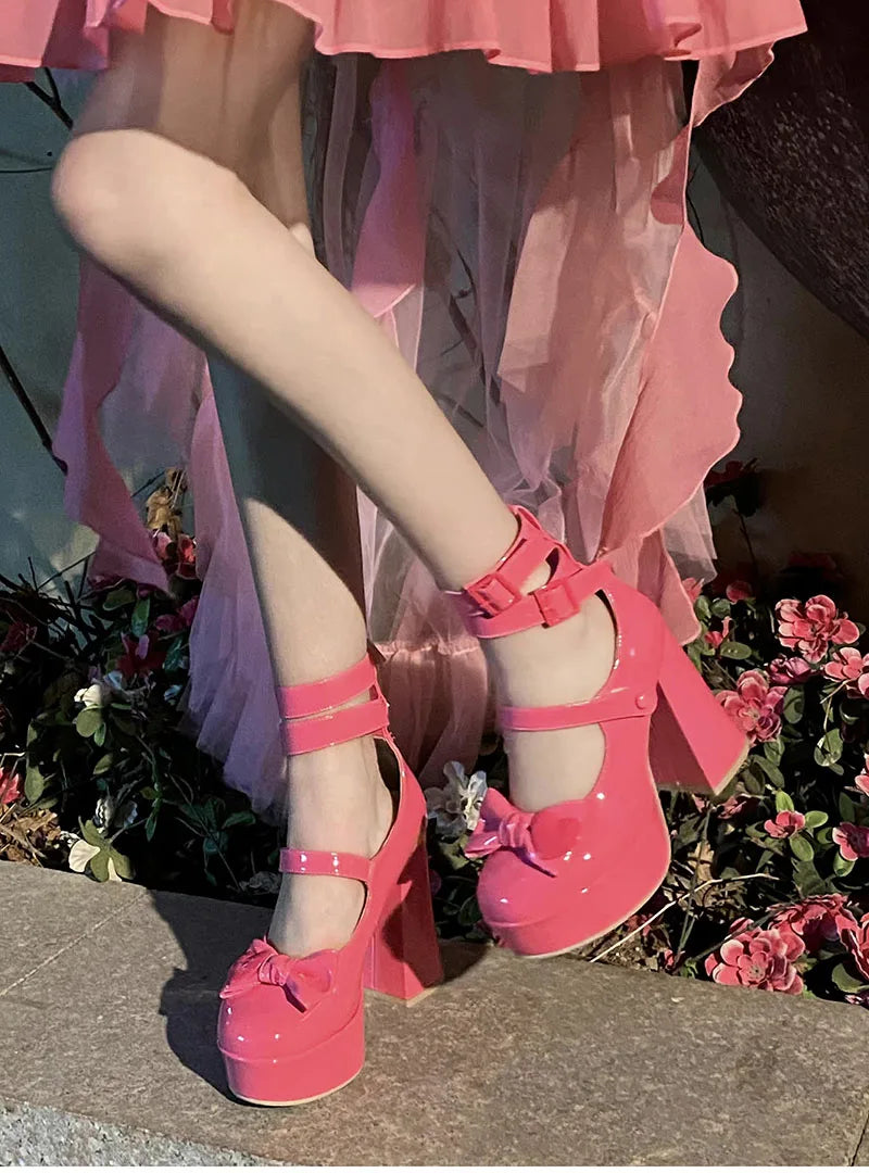 Aiertu Platform Mary Janes Shoes Women Fashion Shallow Japanese Style Women's Girls High Heel Lolita Shoes for Woman Aiertu