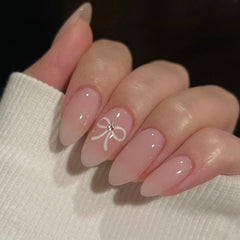 Aiertu Medium-length Acrylic Almond Fake Nails Art Cool Hottie Girl Wear False Nails Europe and USA Press on Nail Removable French Nail Aiertu