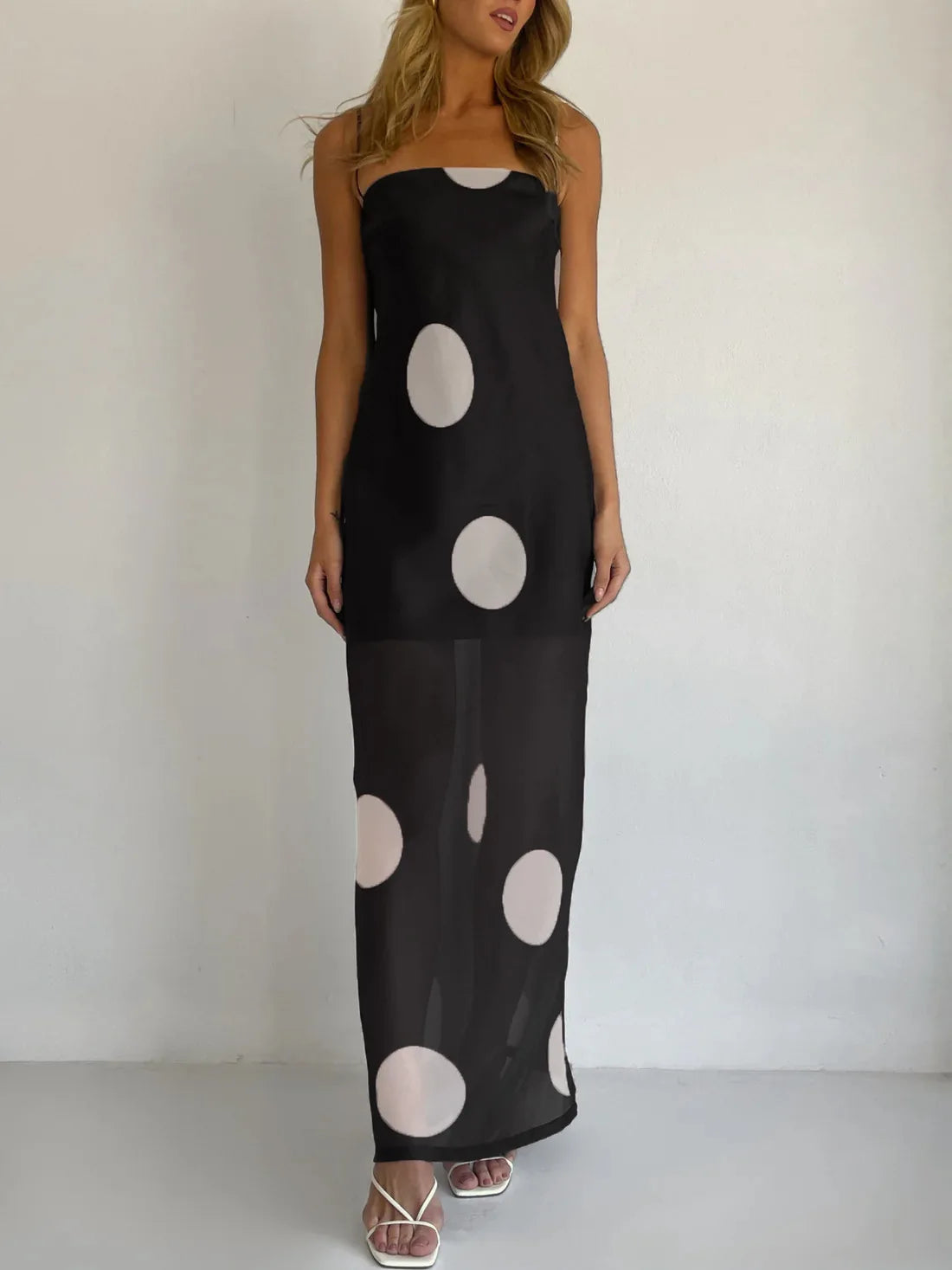 AIERTU  -  Summer New Women's Clothing Slim-fitting Suspender Dress Polka Dot Tube Top Temperament Fashion Perspective Dress Aiertu