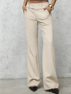 AIERTU  -  High Waist Wide Leg Pants Women's Casual Long Trousers Draping Slimming Elegant Commuter Style Fashionable Women's Trousers Aiertu