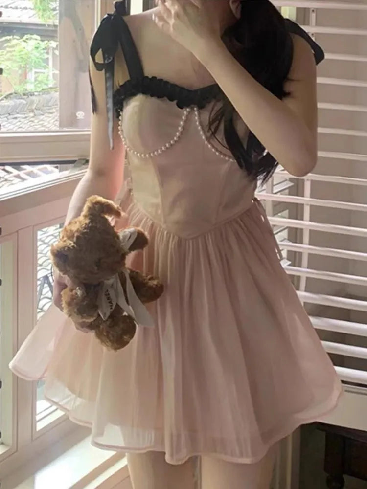 Aiertu Women Fashion New Solid Sweet Mini Dress Vintage Casual A-Line Party Birthday One Pieces Vestidos Female Clothes Summer Robe Aiertu