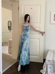 Aiertu A Minimalist And Luxurious Dress For Women, With A Summer Halo Dyeing Temperament And A Slim Fitting Seaside Strap Long Dress Aiertu