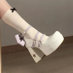 Aiertu - Celestial Starlit Goth  Shoes Dark Academia Kawaii Academia Y2K Cottagecore Coquette Fairycore Dollette Princesscore Aiertu