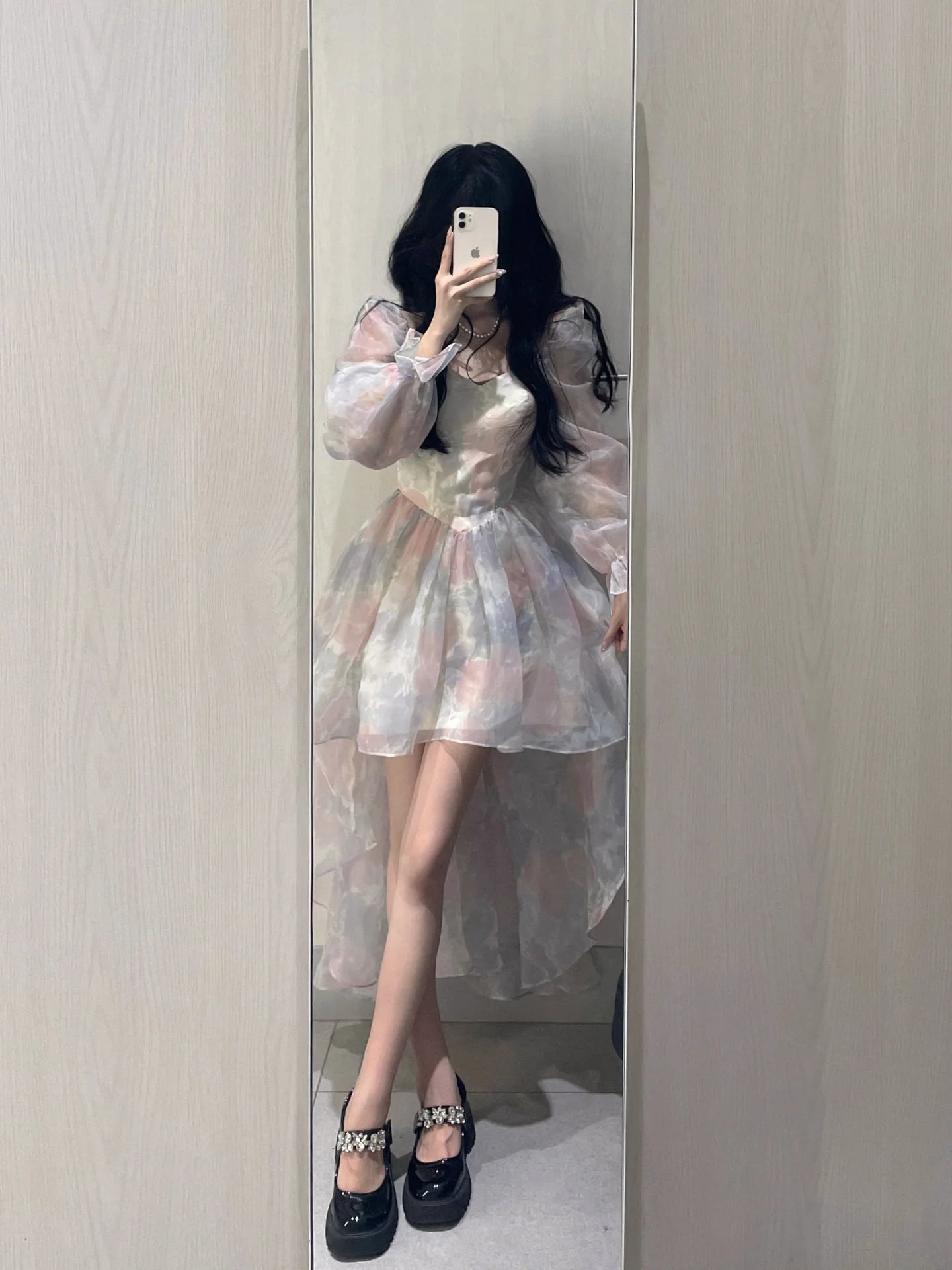 Aiertu Sweet Elegant Floral Midi Dress Women Casual Korean Puff Sleeve Fairy Dress Female Beach Vintage Party Dresses 2024 Summer Chic Aiertu