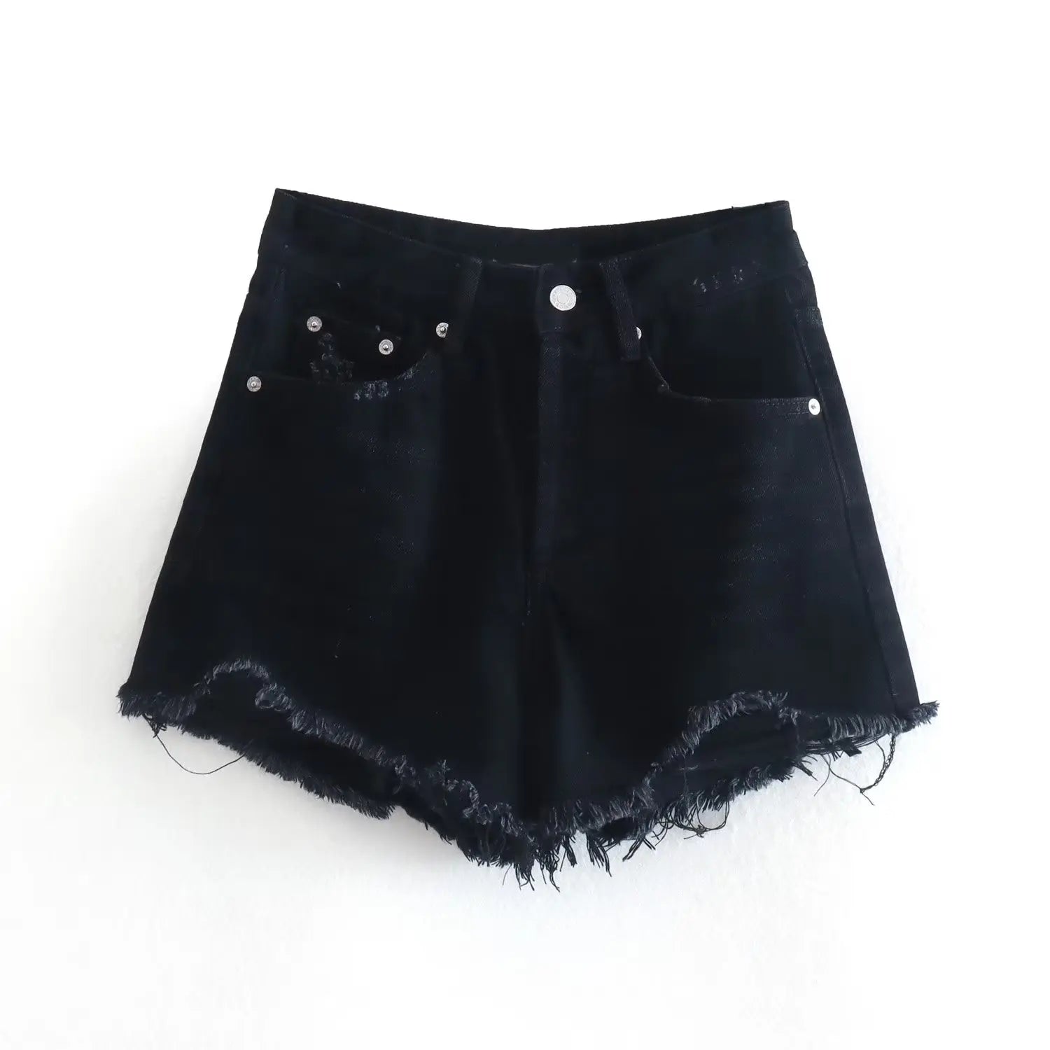Aiertu Summer Pure Cotton Girls High Street Shorts Women Frayed Distressed Denim Mom Fashion Casual Bermuda Aiertu