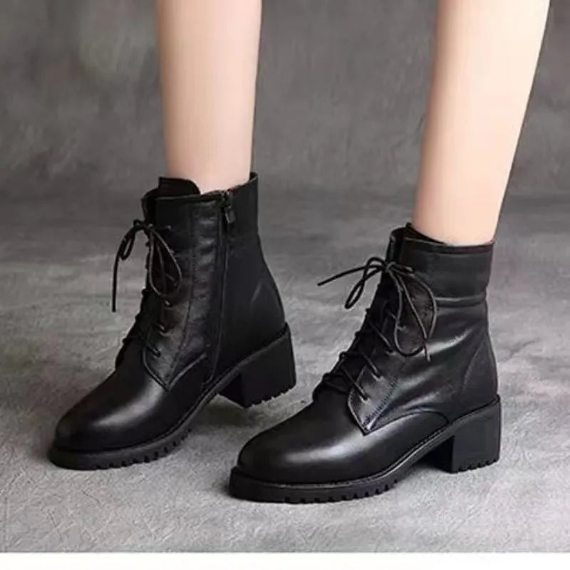 2024 High Quality Ladies Shoes Side Zipper Women's Boots Fashion Cross-tied Modern Boots Women Hot Sale Plus Size Ankle Boots Aiertu