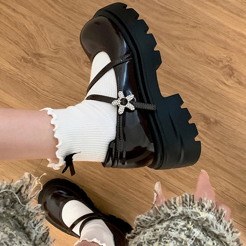 Aiertu Back  to school Designer Platform Heel Women Mary Jane Shoes Fashion Shallow Round Toe Autumn Ladies Dancing Party Prom Pumps Aiertu