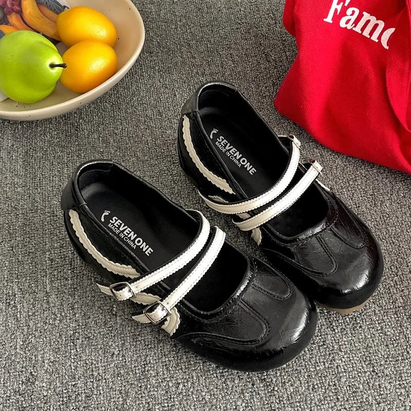 AIERTU  -  Women's Retro Elegant Shallow Mouth Casual Wedge Heel Mary Jane Shoes Autumn New Fashion Versatile Comfortable Single Shoes Aiertu