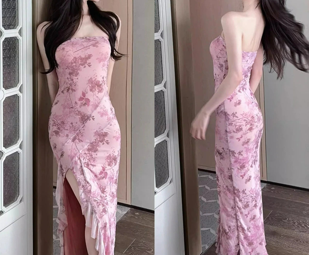 AIERTU  -  Retro High-end Banquet Dress Cheongsam New Chinese Temperament Floral Beautiful Top Dress Women Aiertu