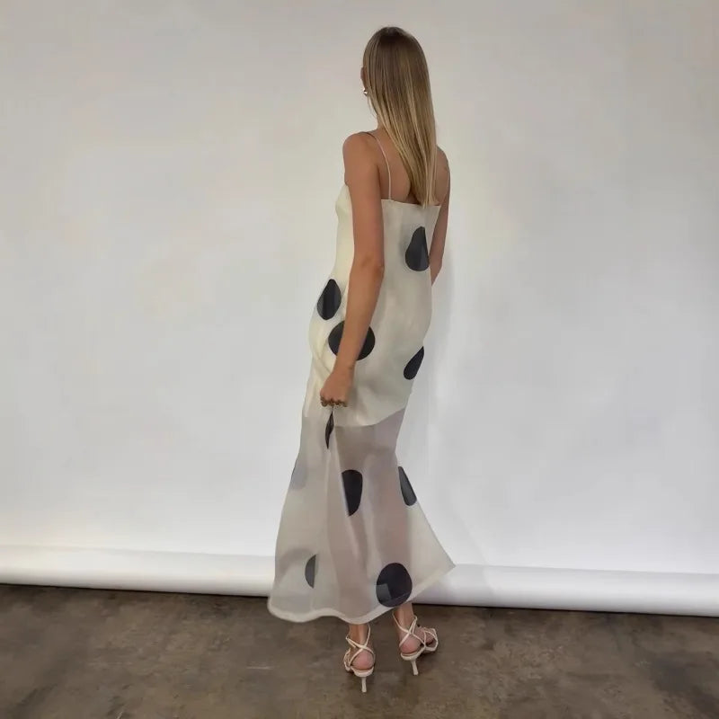 AIERTU  -  Summer New Women's Clothing Slim-fitting Suspender Dress Polka Dot Tube Top Temperament Fashion Perspective Dress Aiertu