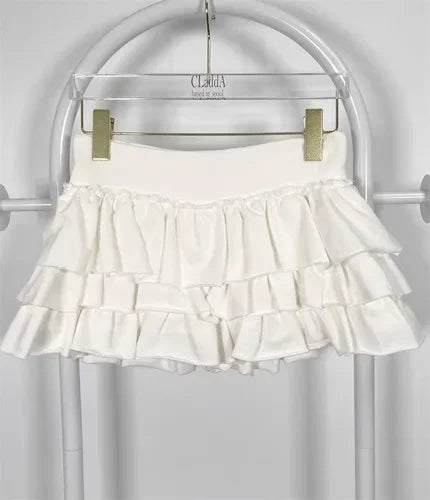 Aiertu Harajuku Y2k Lolita Mini Cake Skirt Soft Girl low Waist Ruffle Fluffy Fairy Skirts Summer Kawaii Cute Elegant Short Skirt Black Aiertu