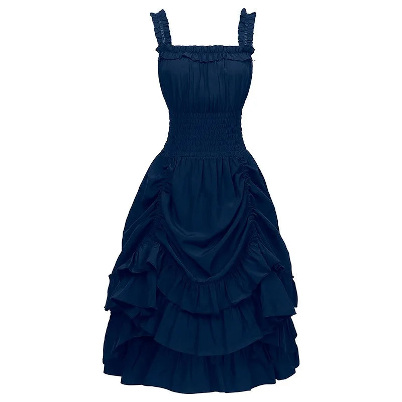 Aiertu New European and American Medieval Long Victorian Medieval Dress High Waist Cosplay Costume Ball Gown Aiertu