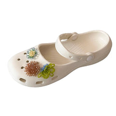 AIERTU  -  Summer Women's Slippers Luxurious Pearl Metal Flower Sparkling Designer Ballet Shoes Girls' Sandals Indoor and Outdoor Soft Aiertu
