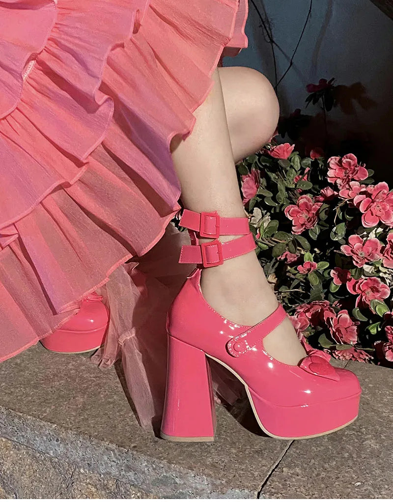Aiertu Platform Mary Janes Shoes Women Fashion Shallow Japanese Style Women's Girls High Heel Lolita Shoes for Woman Aiertu