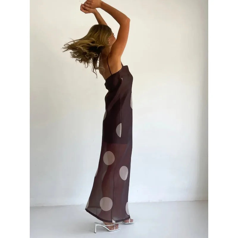 AIERTU  -  Summer New Women's Clothing Slim-fitting Suspender Dress Polka Dot Tube Top Temperament Fashion Perspective Dress Aiertu