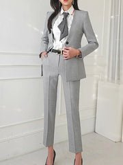 Aiertu Women Vintage High Quality Office Suit Ladies Work Wear OL Pantsuits Formal Female Blazer Jacket Vest Trousers 3 Pieces Set Aiertu