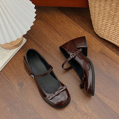 Aiertu Retro Style JK Women Mary Jane Shoes Fashion Shallow Butterfly-knot Leather Shoes Autumn Ladies Dancing Party Prom Pumps Aiertu