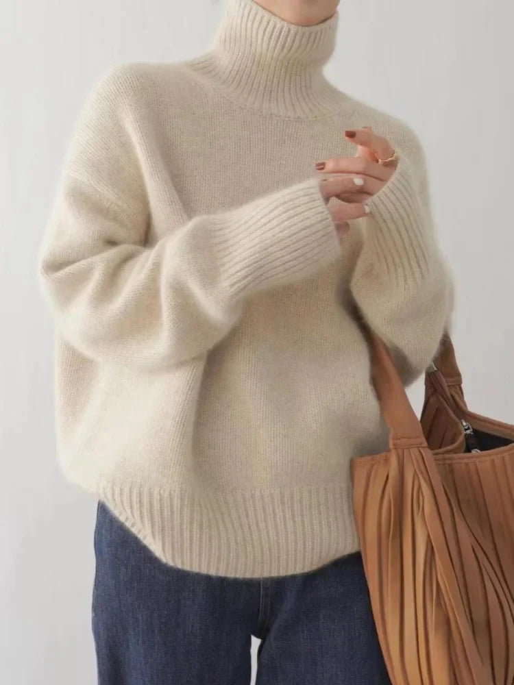 Aiertu WINTER OUTFITS Sweaters Women Winter Long Sleeve Top Korean Fashion Turtleneck Pullover Knitwear Oversized Women's Clothing Aiertu