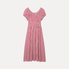 AIERTU  -  Elegant Long Bubble Sleeve Waist-Cinching Dress Women's Fashion Summer Casual Loose Fit A-Line Skirt Short Sleeve Aiertu