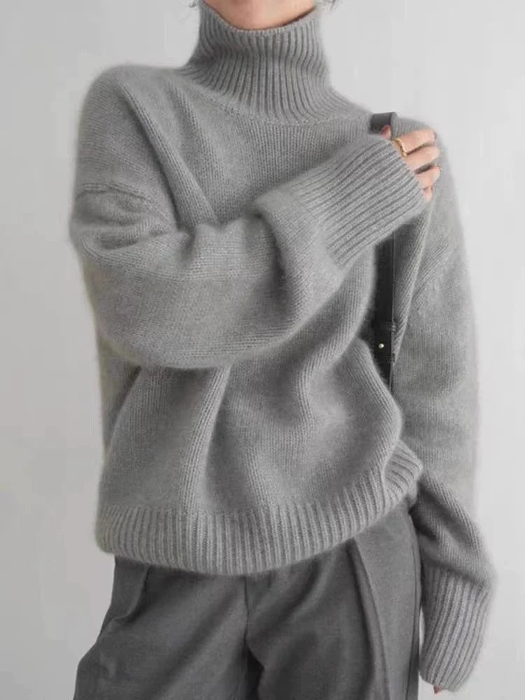 Aiertu WINTER OUTFITS Sweaters Women Winter Long Sleeve Top Korean Fashion Turtleneck Pullover Knitwear Oversized Women's Clothing Aiertu