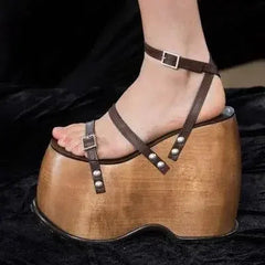 AIERTU  - Platform Sexy Wedge Heel Women's Pump  New Street Fashion Party Buckle Sandals Open Toe Belt Buckle Catwalk Stage High Heels Aiertu