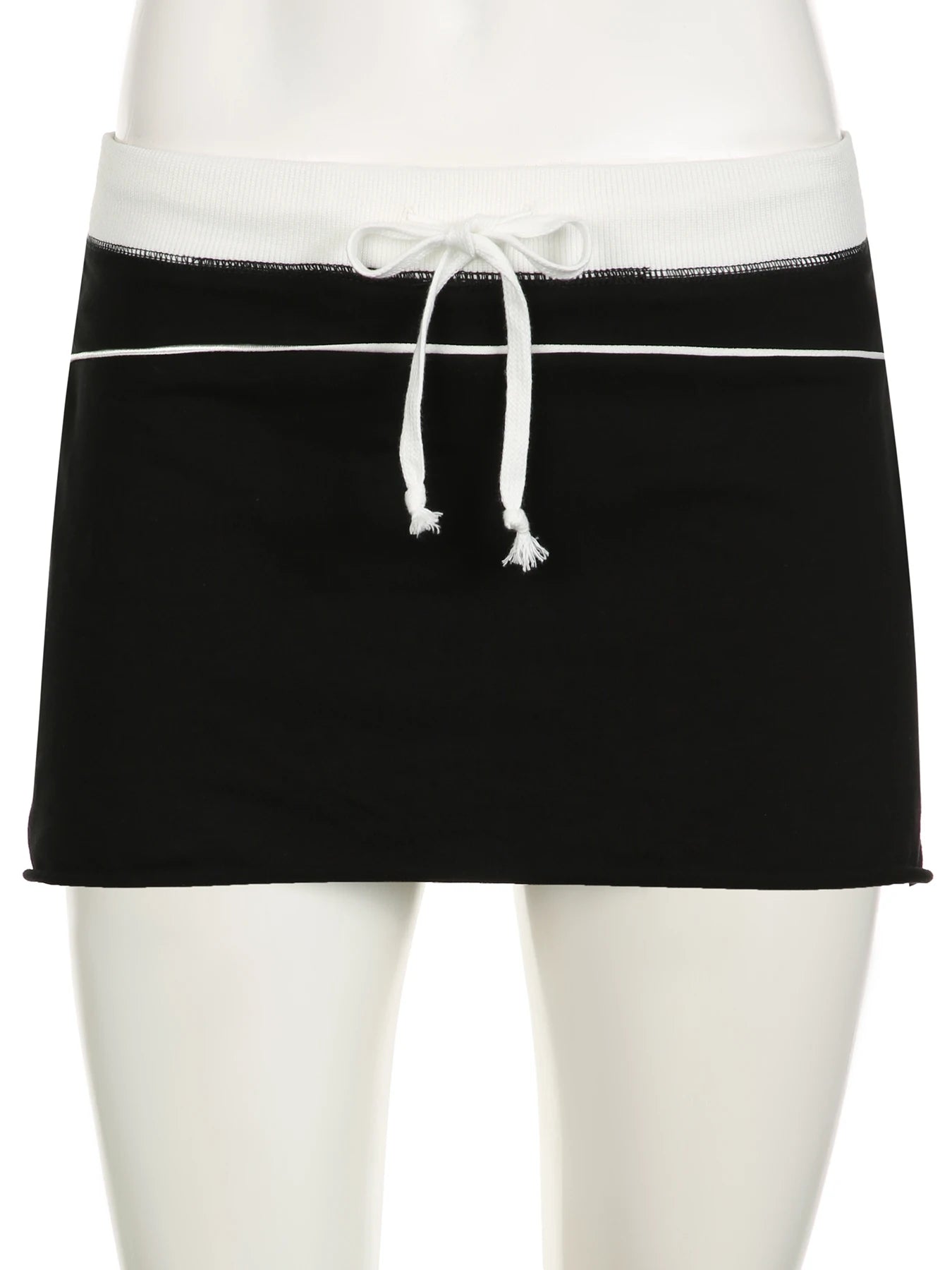 Aiertu Sporty Activewear Patchwork A-Line Skirts Preppy Style Casual Slim Low-Waisted Super Mini Skirts Women Summer Fashion Aiertu