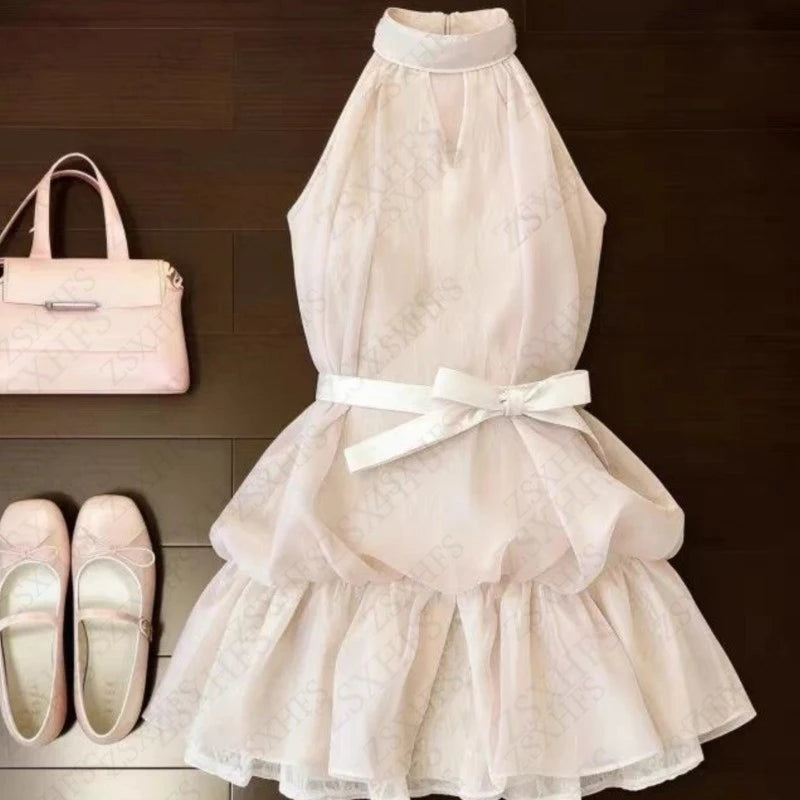 AIERTU  -  Dresses Sexy Vintage Gown Puffy Women Summer Clothes Pink Chic Casual Korea Tank Mini Dress 90s Sweet Girl Aesthetic Gyaru Dress Aiertu