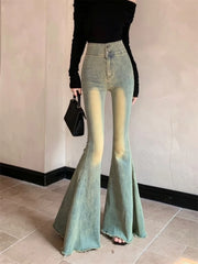 Aiertu Women's Y2k Flare Jeans Harajuku Aesthetic Denim Trousers Vintage Oversize Jean Pants Japanese 2000s Style Trashy Clothes 2024 Aiertu